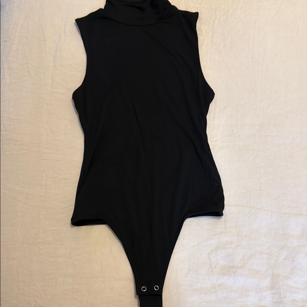 Good American Black Sleeveless Bodysuit
